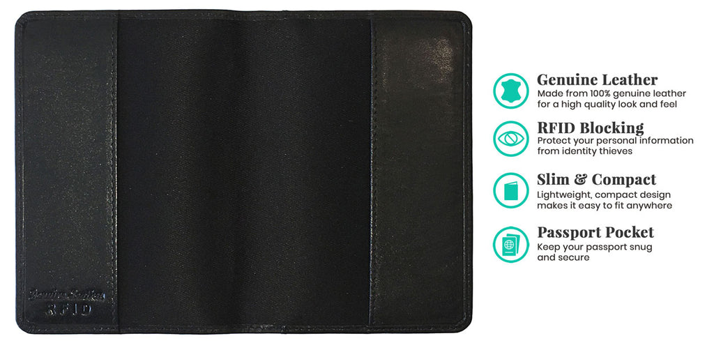 Monogram leather passport holder ash