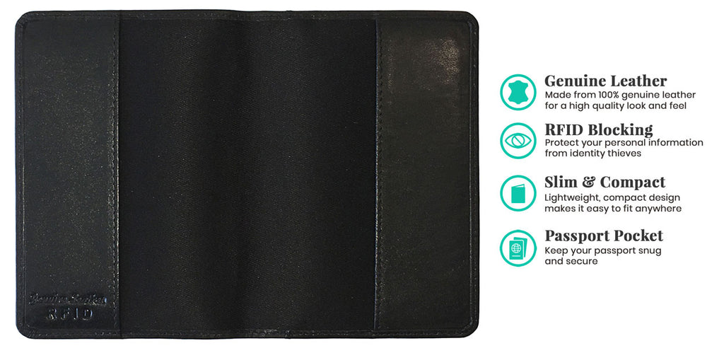 Personalized Monogrammed Leather RFID Passport Cover Holder and Luggag –  A&A Creative Designs