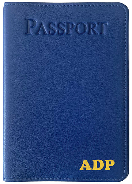 Personalized Monogrammed Leather RFID Passport Cover Holder