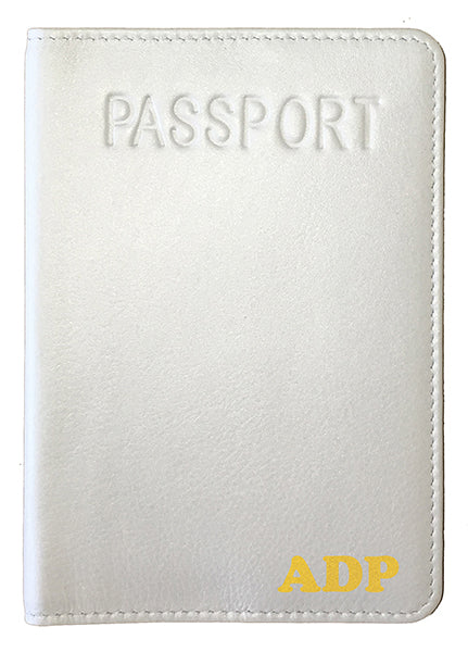 Personalized Monogrammed Leather RFID Passport Cover Holder - A&A Creative Designs
