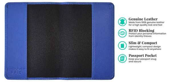 Personalized Monogrammed Leather RFID Passport Cover Holder