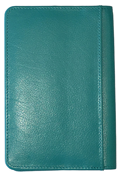 Personalized Monogrammed Teal Leather Passport Cover Holder and Luggage Tag