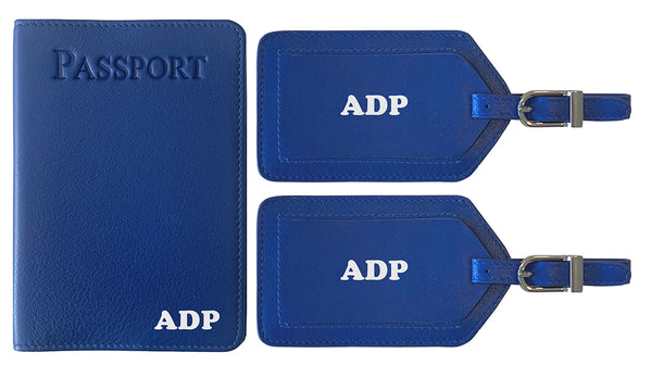 Personalized Passport Cover Holder and 2 Luggage Tags