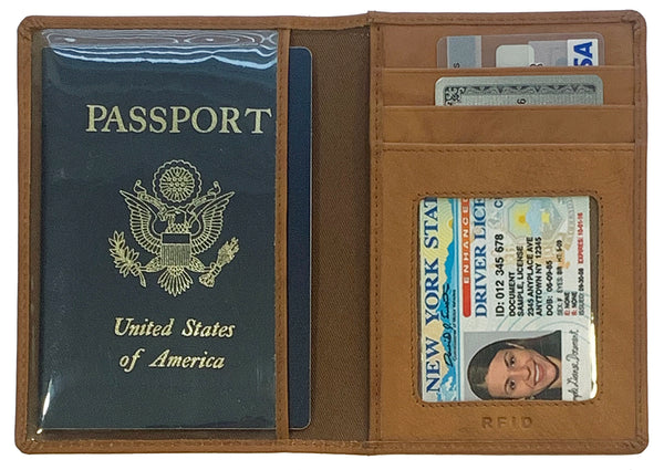 Personalized Monogrammed Leather RFID Passport Wallet and 2 Luggage Tags - A&A Creative Designs