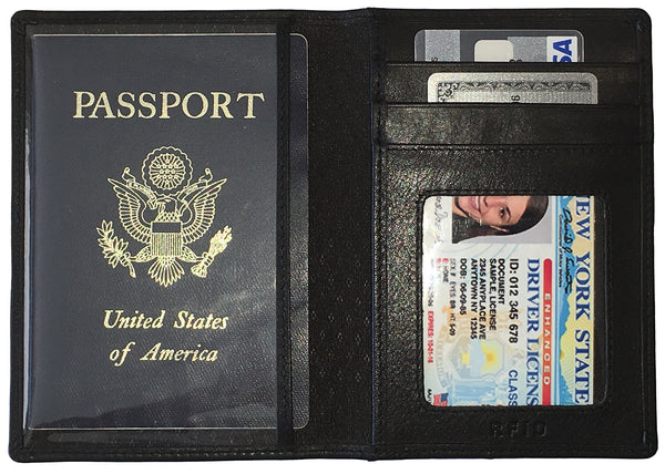 Personalized Monogrammed Leather RFID Passport Wallet - A&A Creative Designs