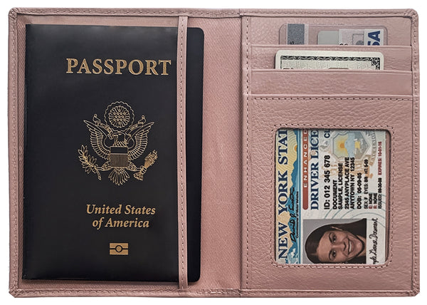 Personalized Monogrammed Leather RFID Passport Wallet and 2 Luggage Tags