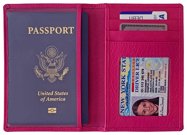 Personalized Monogrammed Leather RFID Passport Wallet