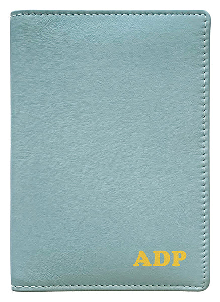 Personalized Monogrammed Leather RFID Passport Wallet