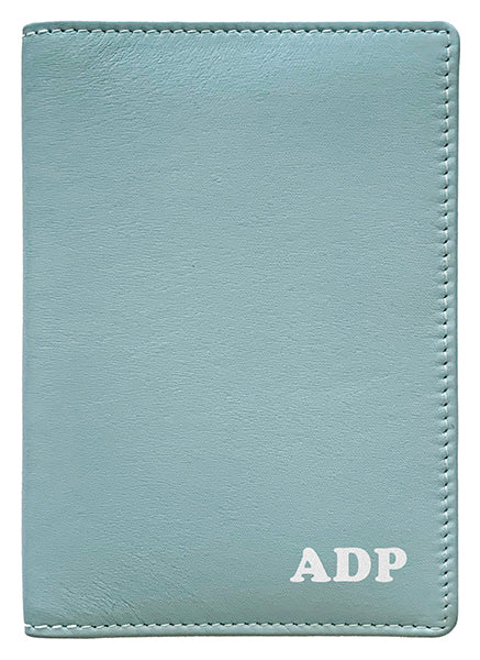 Personalized Monogrammed Leather RFID Passport Wallet