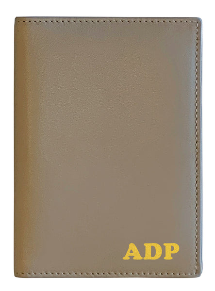 Personalized Monogrammed Leather RFID Passport Wallet