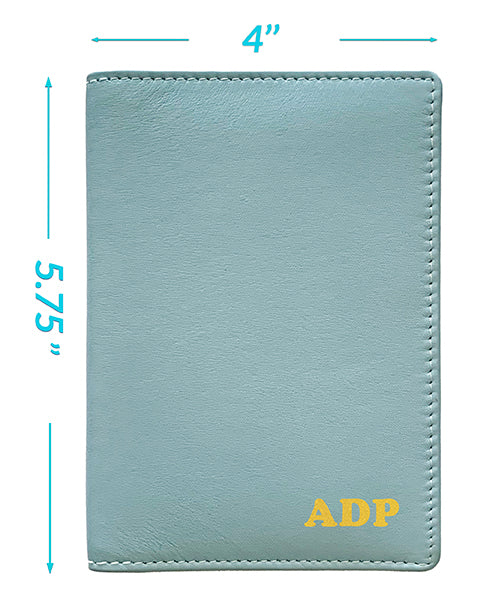 Personalized Monogrammed Leather RFID Passport Wallet and 2 Luggage Tags