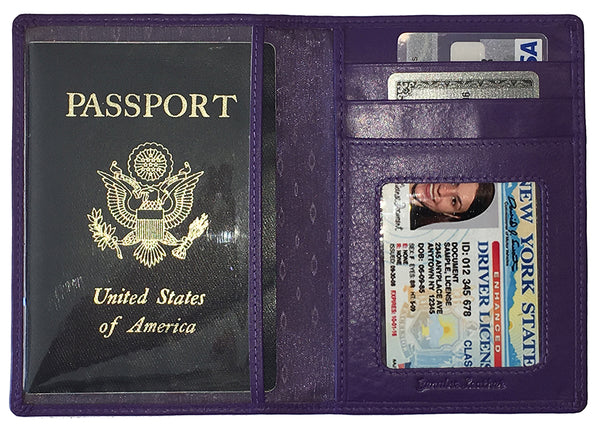 Personalized Monogrammed Leather RFID Passport Wallet and 2 Luggage Tags - A&A Creative Designs