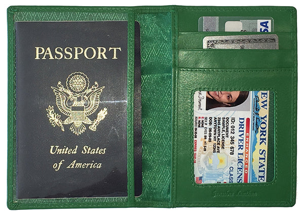 Personalized Monogrammed Leather RFID Passport Wallet and 2 Luggage Tags - A&A Creative Designs