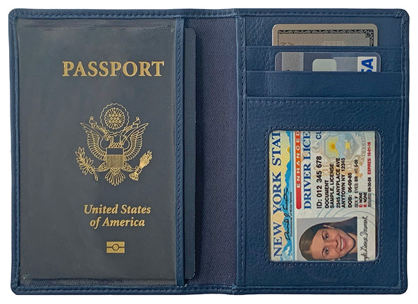 Personalized Monogrammed Leather RFID Passport Wallet and 2 Luggage Tags