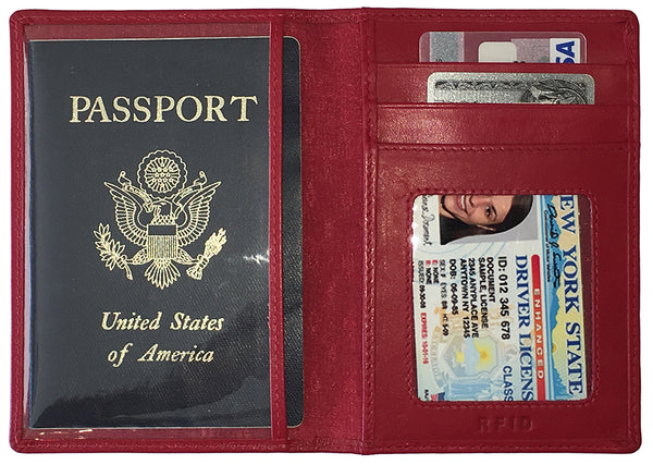Personalized Monogrammed Leather RFID Passport Wallet and 2 Luggage Tags - A&A Creative Designs