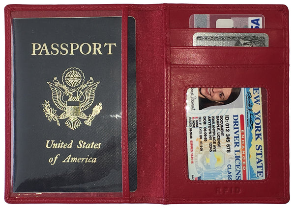 Personalized Monogrammed Leather RFID Passport Wallet - A&A Creative Designs