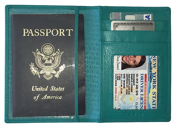 Personalized Monogrammed Leather RFID Passport Wallet and 2 Luggage Tags - A&A Creative Designs