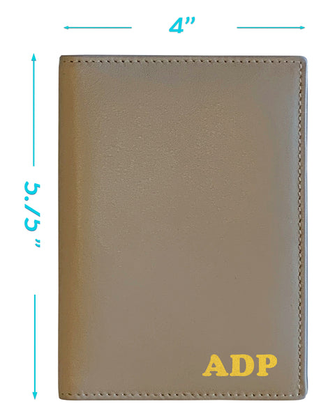 Personalized Monogrammed Leather RFID Passport Wallet