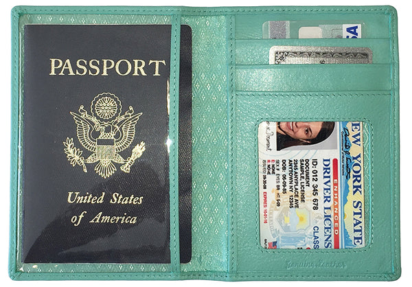 Personalized Monogrammed Leather RFID Passport Wallet and Luggage Tag - A&A Creative Designs