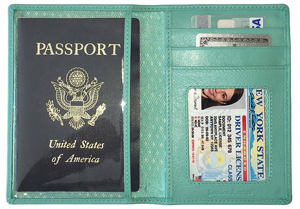 Personalized Monogrammed Leather RFID Passport Wallet and 2 Luggage Tags - A&A Creative Designs